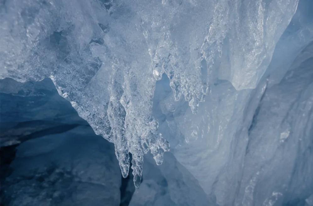 Blue ice cave texture